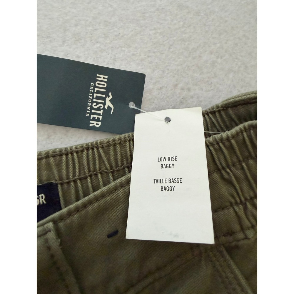 Hollister Low Rise Baggy Cargo Pants Olive Green Utility 2R W26 Streetwear NEW - Picture 9 of 11